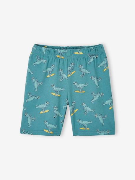 Printed Pyjamas for Boys, Surfing Dino peacock blue - vertbaudet enfant 