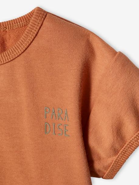 Short Sleeve Sweatshirt for Babies rust - vertbaudet enfant 