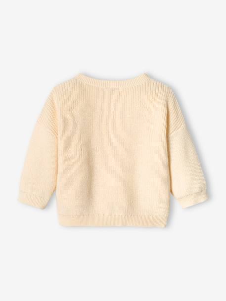 Cardigan in Brioche Stitch, Iridescent Motif, for Babies ecru - vertbaudet enfant 