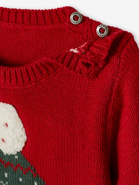 Christmas Jumper with Bear, for Babies red - vertbaudet enfant 