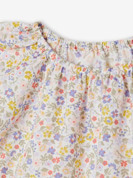 Floral Dress with Butterfly Sleeves for Babies ecru+printed white - vertbaudet enfant 