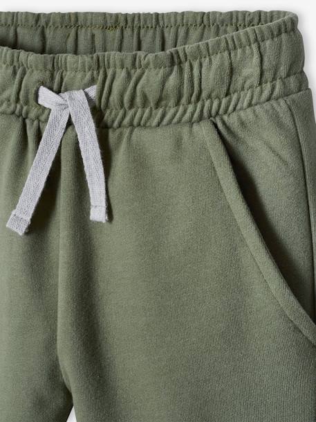 Pantalon jogger garçon en molleton BASICS MARINE CHINE+noir chiné+vert sauge - vertbaudet enfant 