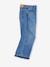 Jean fille large bas effiloché denim bleached+gris+stone - vertbaudet enfant 
