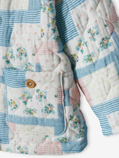Quilted Jacket in Cotton Gauze, for Babies white - vertbaudet enfant 
