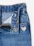 Jean fille large bas effiloché denim bleached+gris+stone - vertbaudet enfant 