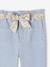 Striped Paperbag Trousers & Floral Printed Belt for Girls striped blue - vertbaudet enfant 