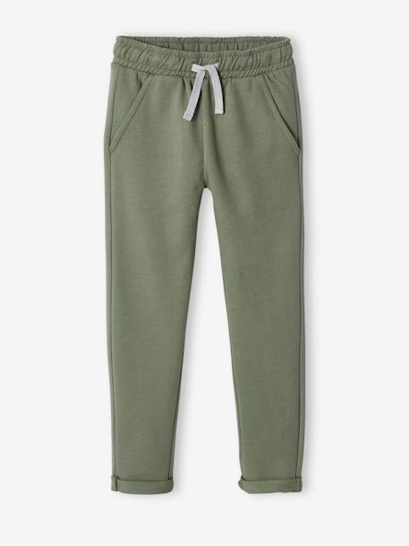 Pantalon garçon jogger en molleton encre+noir imprimé+vert sauge - vertbaudet enfant 