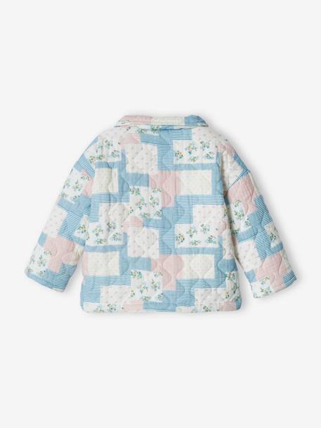 Quilted Jacket in Cotton Gauze, for Babies white - vertbaudet enfant 