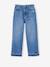 Jean fille large bas effiloché denim bleached+gris+stone - vertbaudet enfant 