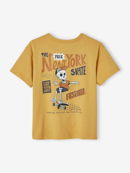 T-Shirt with Maxi Motif for Boys grey+mustard - vertbaudet enfant 