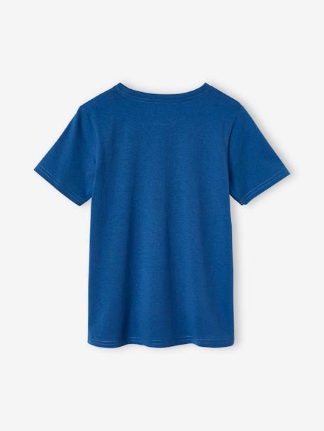 T-Shirt with Sports Motifs for Boys marl grey+royal blue - vertbaudet enfant 