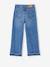 Jean fille large bas effiloché denim bleached+gris+stone - vertbaudet enfant 
