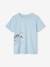 T-shirt animal en coton bio garçon bleu ciel+gris chiné+vert sauge - vertbaudet enfant 