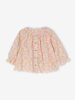Baby-Blouses & Shirts-Printed Blouse & Hairband for Babies