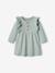Robe bébé en molleton volants en broderie anglaise bleu grisé - vertbaudet enfant 