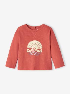 Baby-T-shirts & Roll Neck T-Shirts-Long Sleeve Top in Slub Jersey Knit for Babies