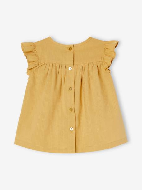 Frilly Blouse for Babies pale yellow - vertbaudet enfant 