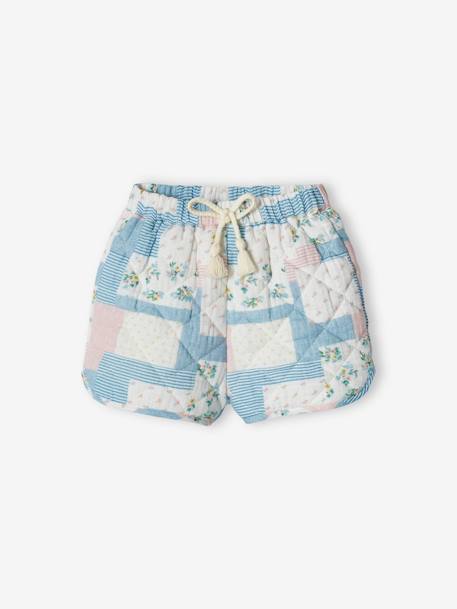 Quilted Patchwork Shorts for Babies white - vertbaudet enfant 