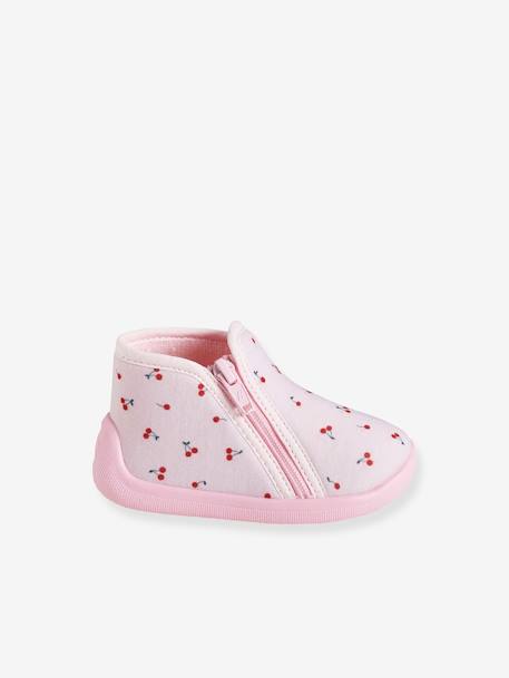 Slippers with Zip, Made in France, for Babies rose - vertbaudet enfant 