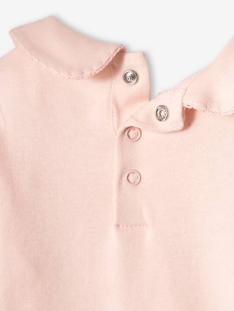 Long Sleeve Bodysuit with Peter Pan Collar for Babies pale pink - vertbaudet enfant 