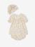 Ensemble bébé 3 pièces en gaze de coton : robe + bloomer + turban écru - vertbaudet enfant 