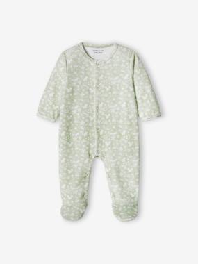 Baby-Pyjamas & Sleepsuits-Rabbit Sleepsuit in Velour, for Babies