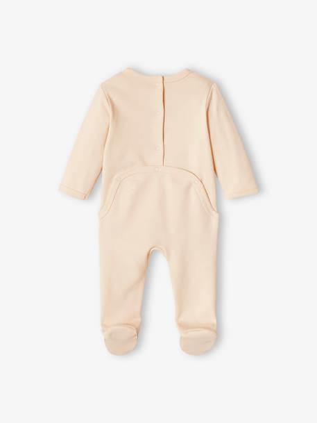 Pack of 3 Basic Sleepsuits in Interlock Fabric for Babies ecru+sky blue+soft lilac - vertbaudet enfant 