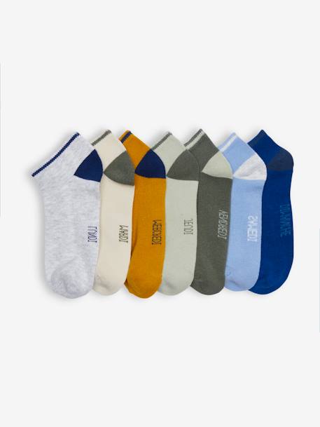 Pack of 7 pairs of Trainer Socks for Boys grey+grey blue - vertbaudet enfant 
