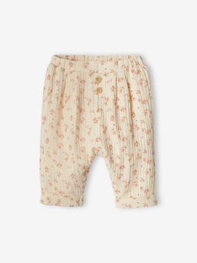 Baby-Harem-Style Trousers in Cotton Gauze