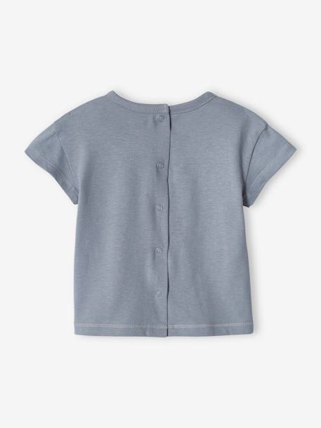 Lot de 2 T-shirts basics bébé manches courtes bleu grisé+écru+taupe - vertbaudet enfant 