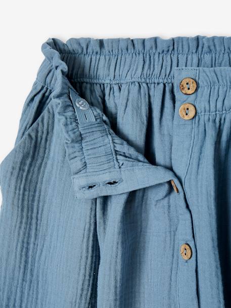 Coloured Skirt in Cotton Gauze, for Girls grey blue+pale yellow+pistachio+rose - vertbaudet enfant 