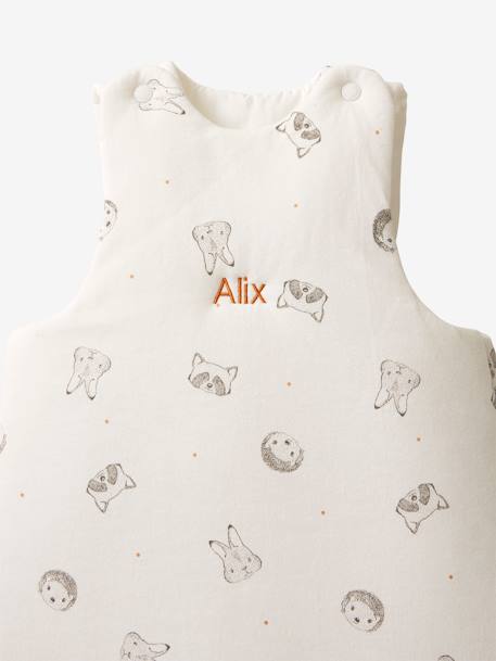 Sleeveless Baby Sleep Bag, in Organic Cotton*, Mini Compagnie White/Print - vertbaudet enfant 