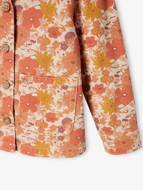 Floral Print Jacket for Girls nude pink - vertbaudet enfant 