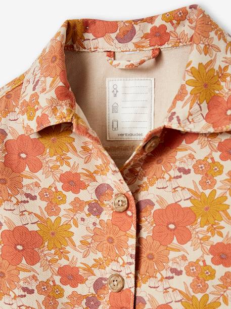 Floral Print Jacket for Girls nude pink - vertbaudet enfant 