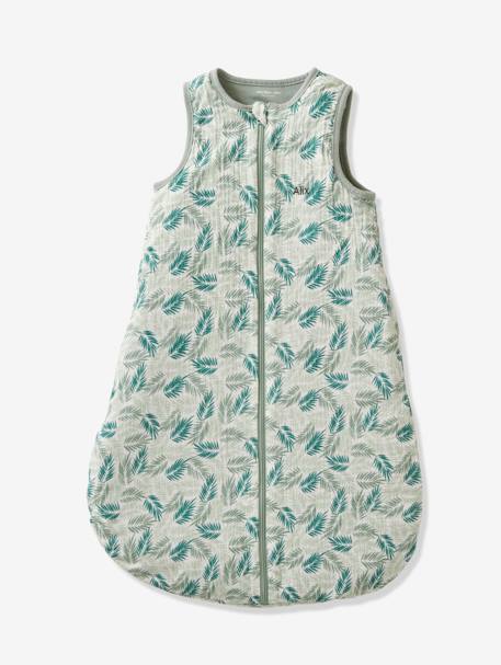 Summer Special Sleeveless Baby Sleep Bag with opening in the middle, Tropical GREEN MEDIUM ALL OVER PRINTED - vertbaudet enfant 
