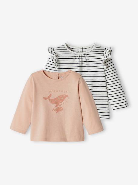 Pack of 2 Long Sleeve Basic Tops for Babies - ecru, Baby