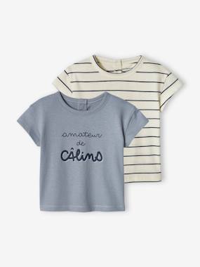 Lot de 2 T-shirts basics bébé manches courtes  - vertbaudet enfant