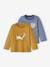 Pack of 2 Basic Tops With Animal Motif & Stripes for Babies bronze+ecru+grey blue - vertbaudet enfant 