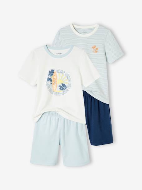 Pack of 2 'Honolulu' Pyjamas for Boys sky blue - vertbaudet enfant 
