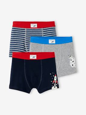 Pack of 3 Stretch Boxers for Boys, "Space"  - vertbaudet enfant