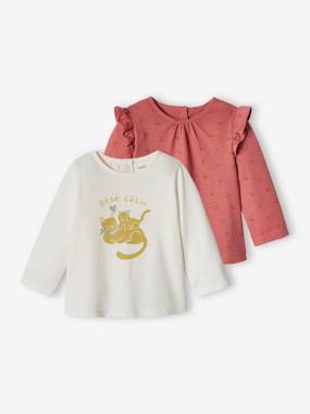 Pack of 2 Long Sleeve Basic Tops for Babies  - vertbaudet enfant
