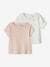 Lot de 2 T-shirts bébé manches courtes rose poudré - vertbaudet enfant 