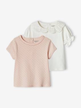 Pack of 2 Short Sleeve Tops for Babies  - vertbaudet enfant