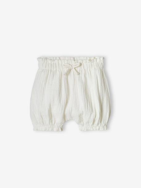 Pack of 2 Pairs of Bloomer Shorts in Cotton Gauze for Babies coral+white - vertbaudet enfant 