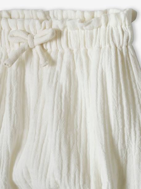 Lot de 2 bloomers bébé naissance en gaze de coton blanc - vertbaudet enfant 