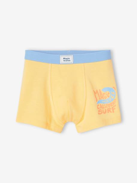 Lot de 5 boxers stretch garçon 'surf' jaune pâle - vertbaudet enfant 