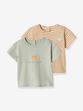 Baby-T-shirts & Roll Neck T-Shirts-T-shirts-Pack of 2 Short Sleeve T-Shirts for Babies