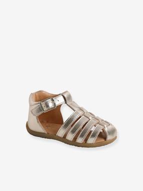 Shoes-Baby Footwear-Closed Leather Sandals for Baby Girls