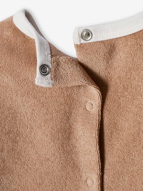 Ensemble bébé tee-shirt + short en éponge rayé bleu+taupe - vertbaudet enfant 