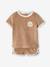 Ensemble bébé tee-shirt + short en éponge rayé bleu+taupe - vertbaudet enfant 